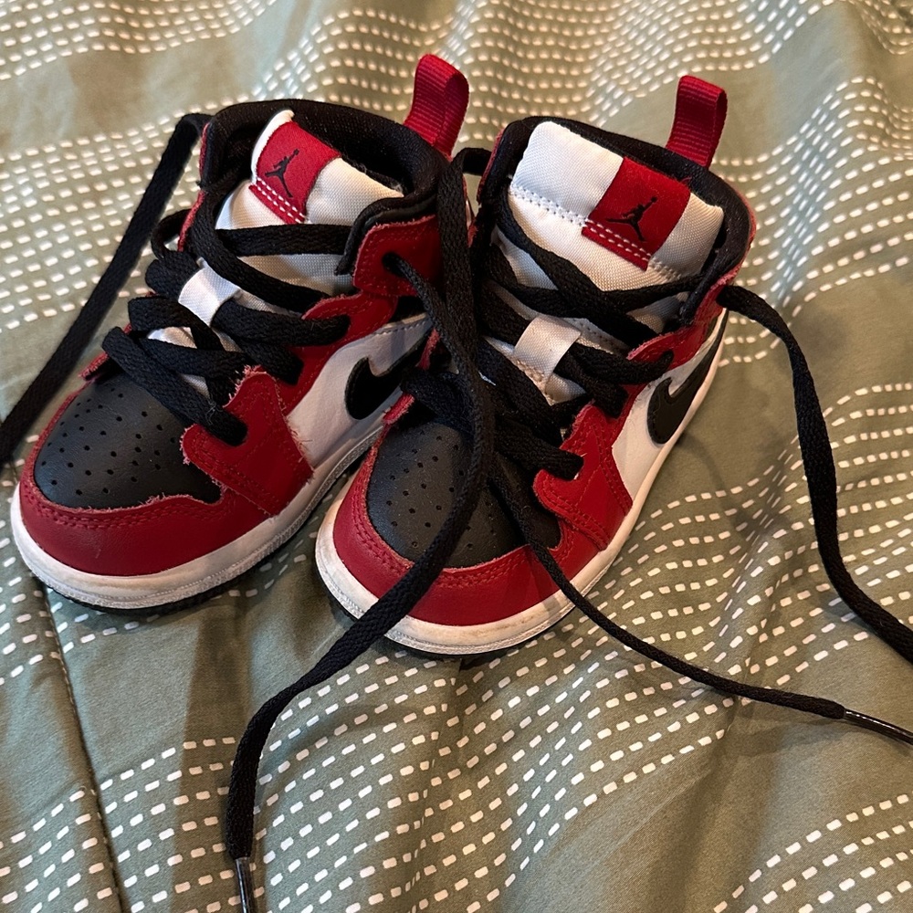 Nike Kids Red, Black, and White Sneakers